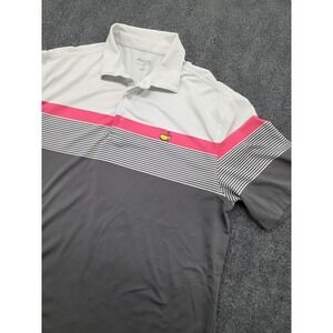 Masters Tech Polo Shirt Adult Large Gray Performance Golf Augusta Mens - READ